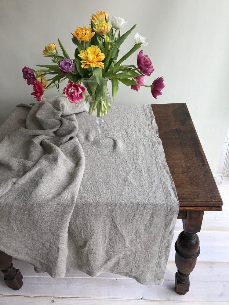 Linen Tablecloth,Rustic Thick large rectangle tablecloth, basket weave linen, square tablecloth, Brocante tablecloth, country, outdoor