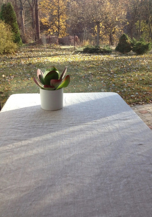 Extra wide linen tablecloth 90 x 85" (230x215cm) from sturdy natural linen Large linen tablecloth, large custom tablecloth, large rectangle