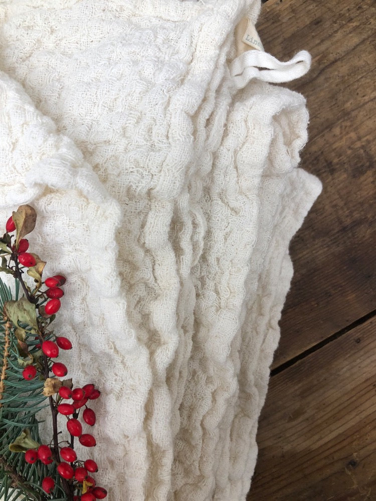 Creamy linen bath towel waffle, large towel, gift for men, bath towel for men, massage towel,woven towel, 100% linen towel